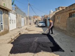 مرمت و لکه گیری بیش از ۸۰۰ متر مربع از معابر سطح ناحیه ۳ منطقه ۶