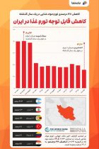 کاهش ۴۸ درصدی تورم غذا در ایران